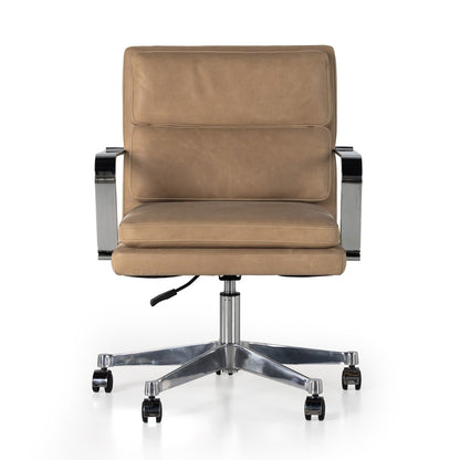 Judah 25" Top Grain Leather Swivel Desk Chair - Palermo Nude