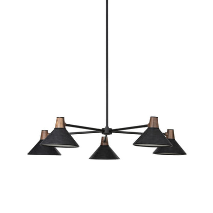 Leander 49" Chandelier - Powder Coated Black