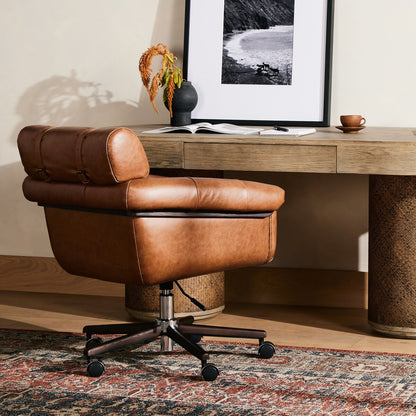 Anson 29" Top Grain Leather Desk Chair - Sonoma Chestnut
