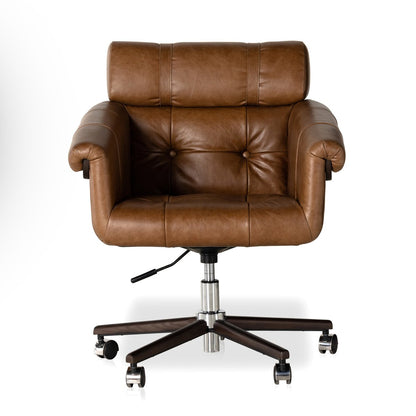 Anson 29" Top Grain Leather Desk Chair - Sonoma Chestnut