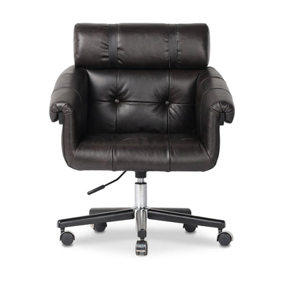 Anson 29" Top Grain Leather Desk Chair - Sonoma Black