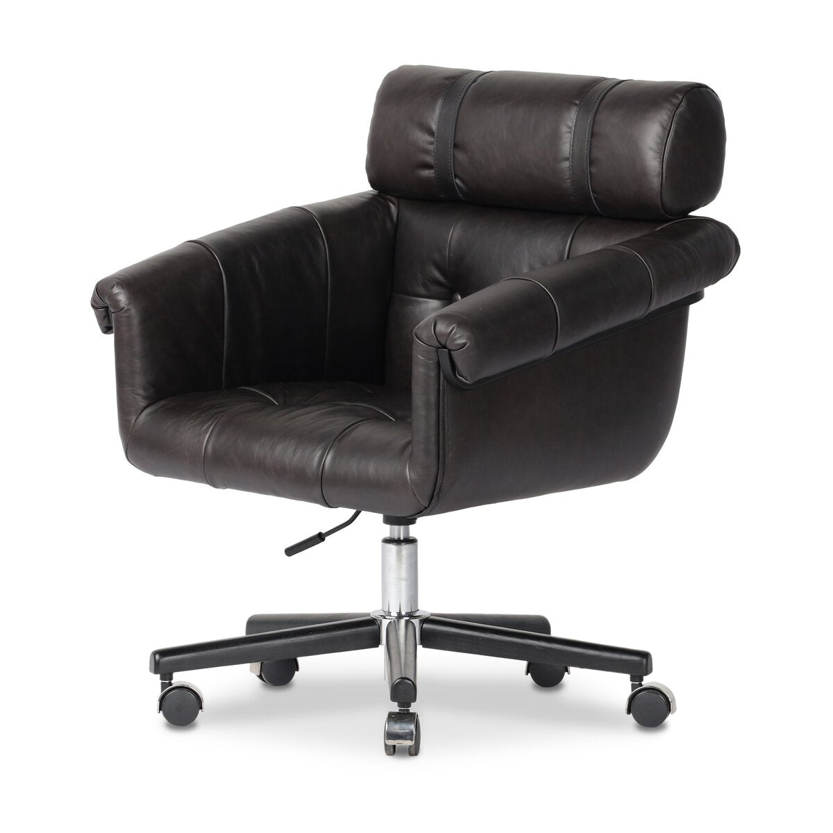 Anson 29" Top Grain Leather Desk Chair - Sonoma Black