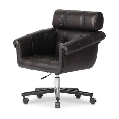 Anson 29" Top Grain Leather Desk Chair - Sonoma Black