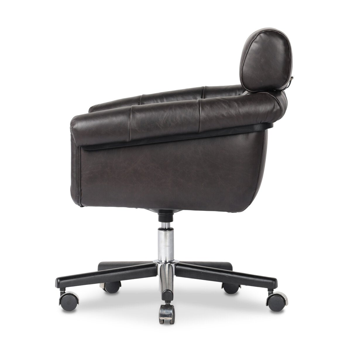 Anson 29" Top Grain Leather Desk Chair - Sonoma Black