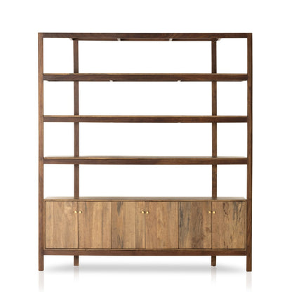 Rahim 84" 4 Shelf Bookcase - Toasted Acacia