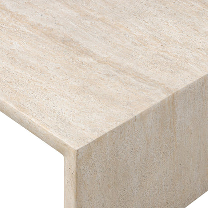 Bronson 60" Square Coffee Table - Faux Travertine