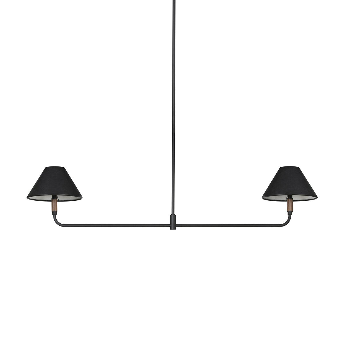 Colleen 62" Linear Double Pendant - Black Leather
