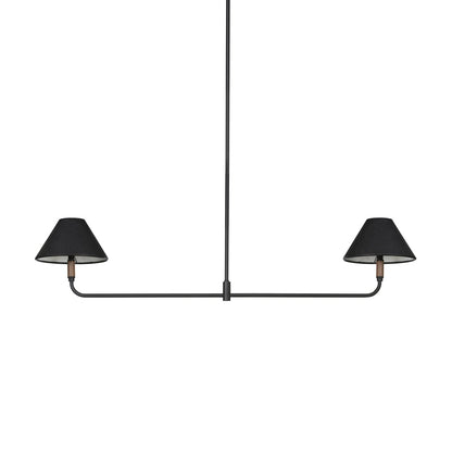 Colleen 62" Linear Double Pendant - Black Leather