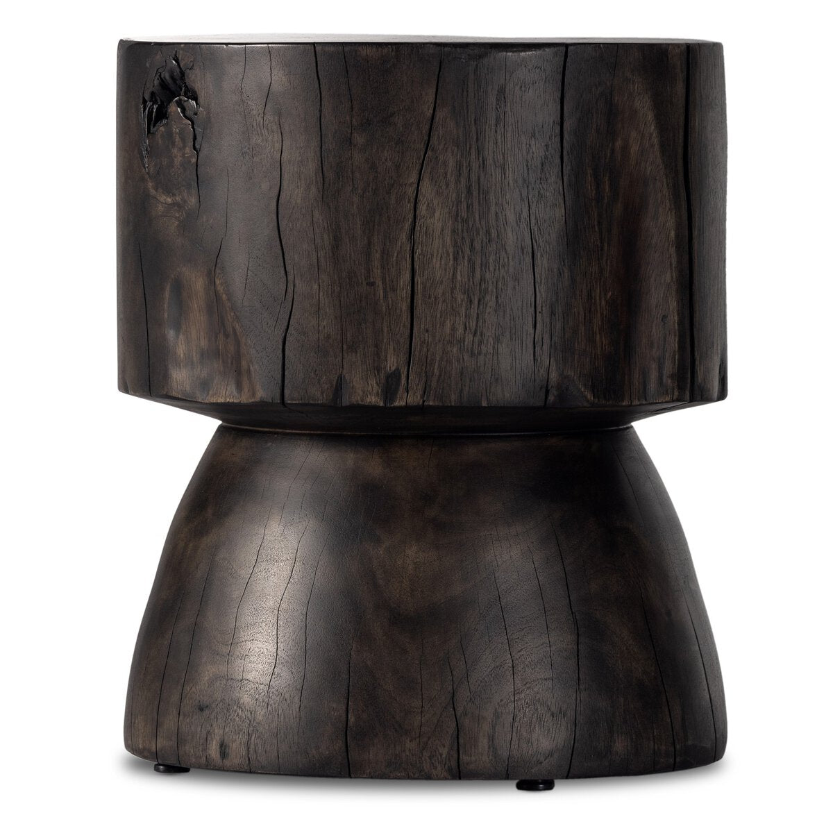 Tano 19" Round End Table - Rubbed Black