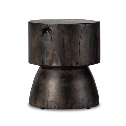 Tano 19" Round End Table - Rubbed Black