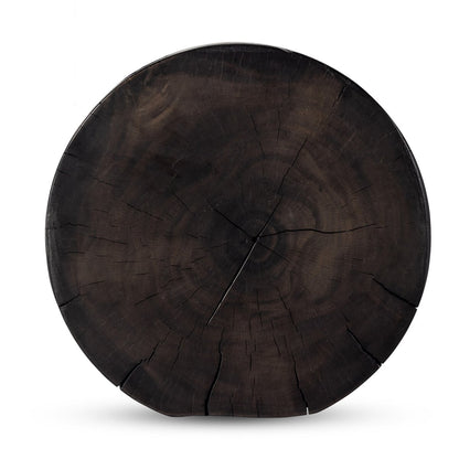 Tano 19" Round End Table - Rubbed Black