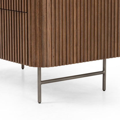 Danvers 26" 2 Drawer Nighstand - Dark Brown Oak