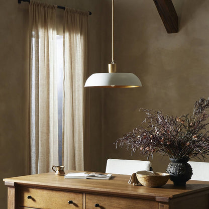 Shaw 18" Pendant - White Aluminum Enamel