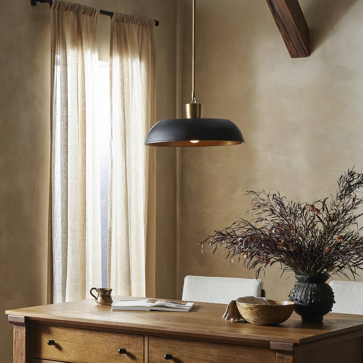 Shaw 18" Pendant - Black Aluminum Enamel