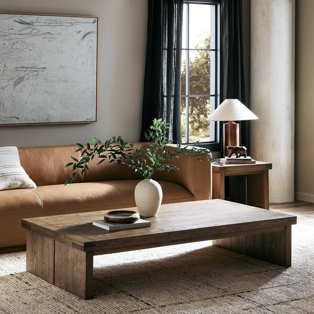 Wilmont 65" Rectangular Coffee Table - Worn Oak