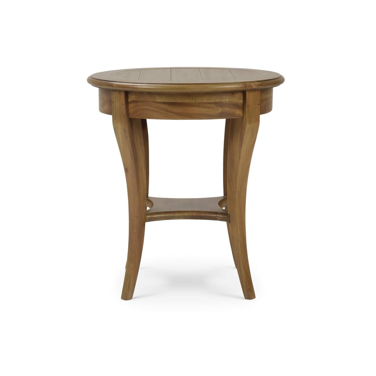 Rosalyn 24" Mahogany Round Side Table - Antique French Oak