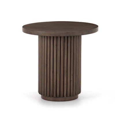 Redford 22" Round End Table - Reclaimed Ashen Brown