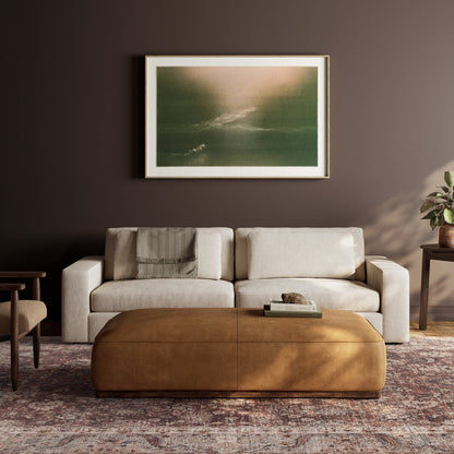 Collina 66" Top Grain Leather Cocktail Ottoman - Palermo Butterscotch