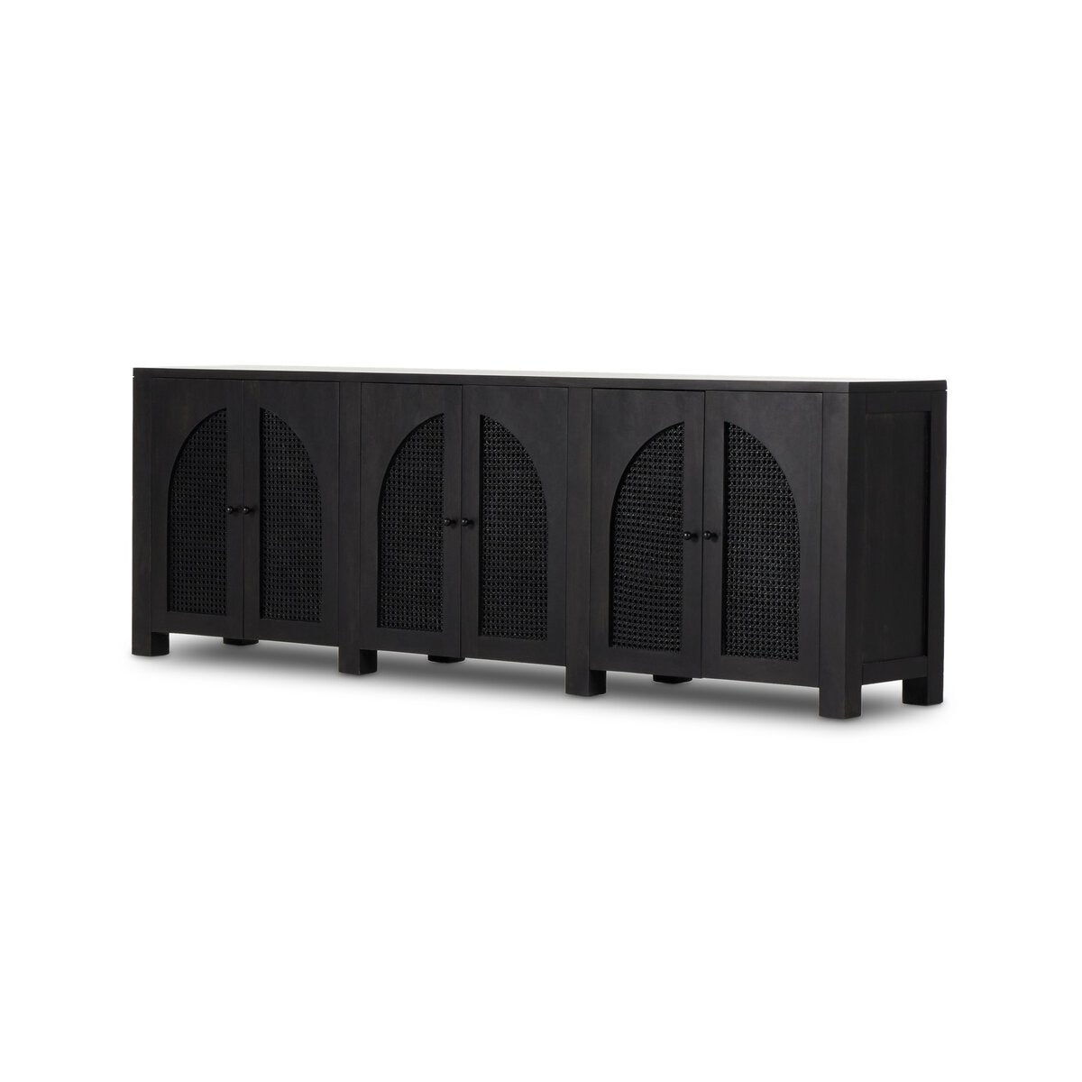 Izara 98" 6 Door Sideboard - Cane + Black Wash