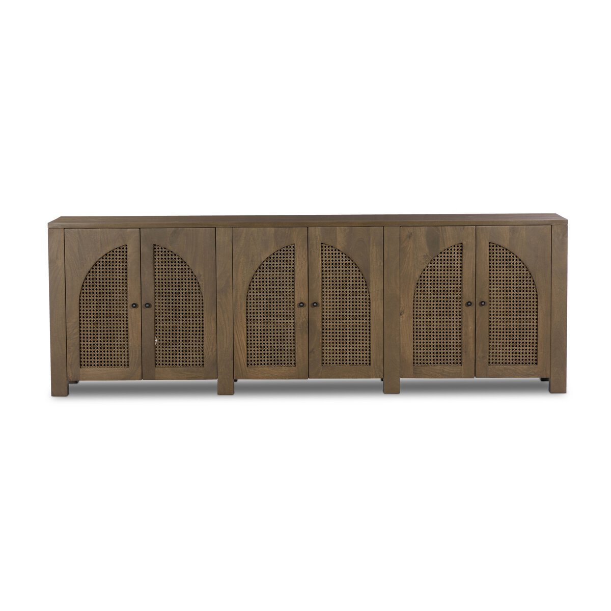 Izara 98" 6 Door Sideboard - Cane + Taupe