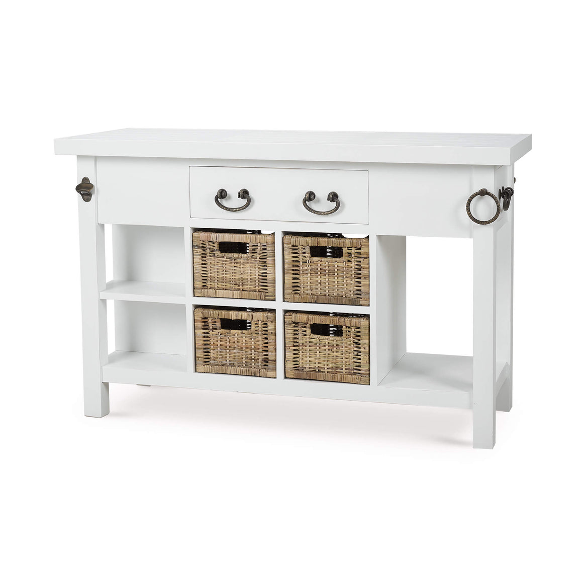 Uma 55" Mahogany Kitchen Island - Architectural White