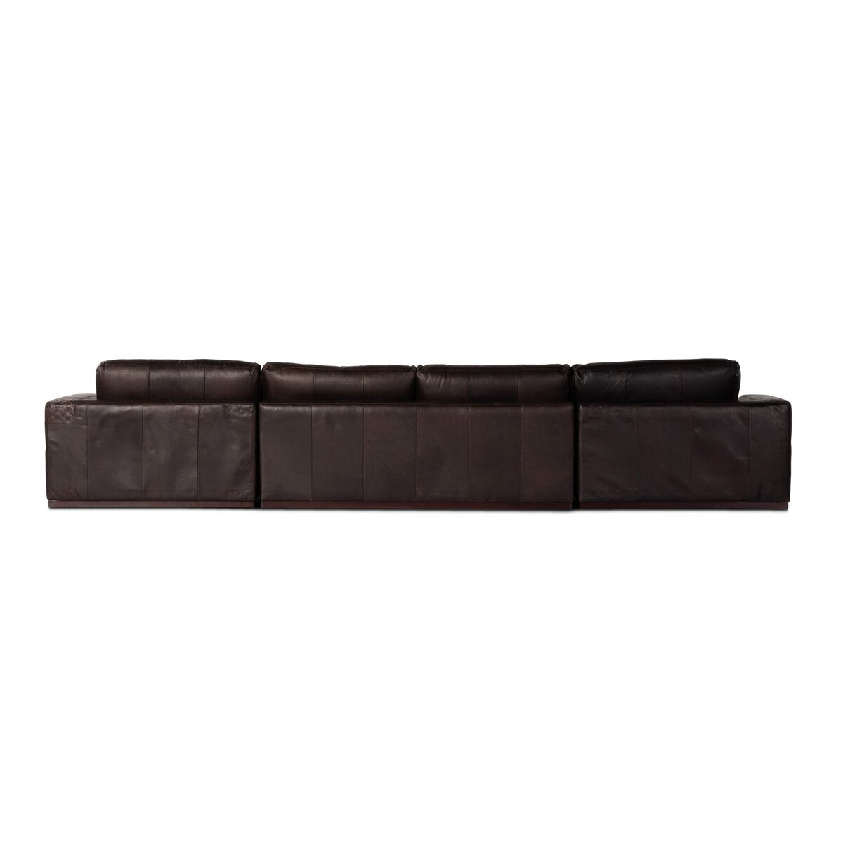 Elijah 169" Top Grain Leather Dual Chaise Sectional - Heirloom Cigar
