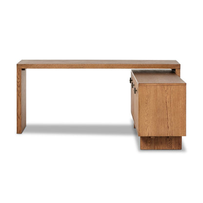 Jayne 78" L-Shaped Desk - Amber Oak