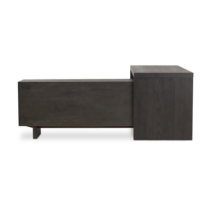 Jayne 78" L-Shaped Desk - Worn Black Oak