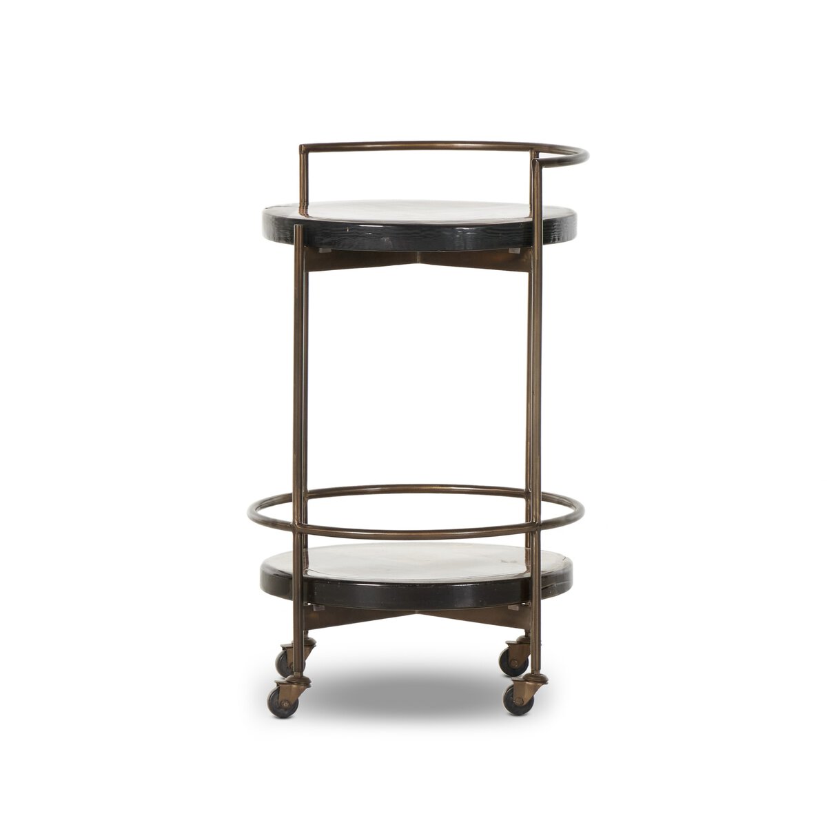 Miranda 21" Bar Cart - Dark Brass + Smoked Glass