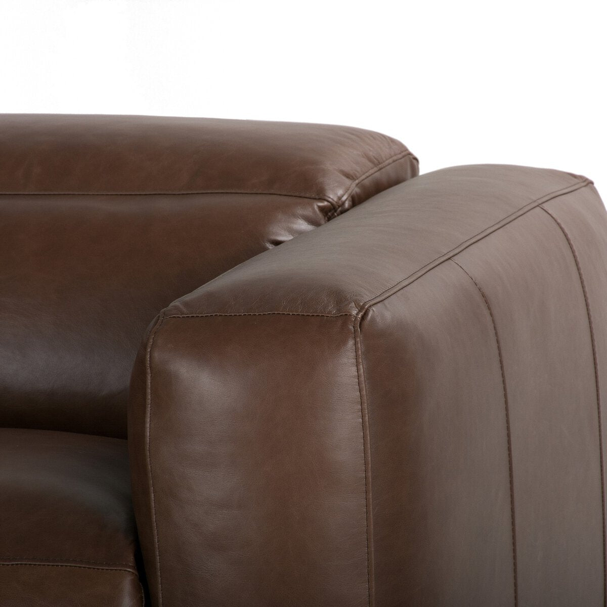 Killian 121" 3 Piece Power Recliner Top Grain Leather LAF Sectional - Sonoma Coco