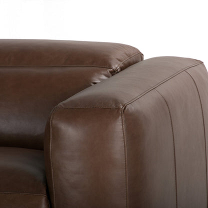 Killian 121" 3 Piece Power Recliner Top Grain Leather LAF Sectional - Sonoma Coco