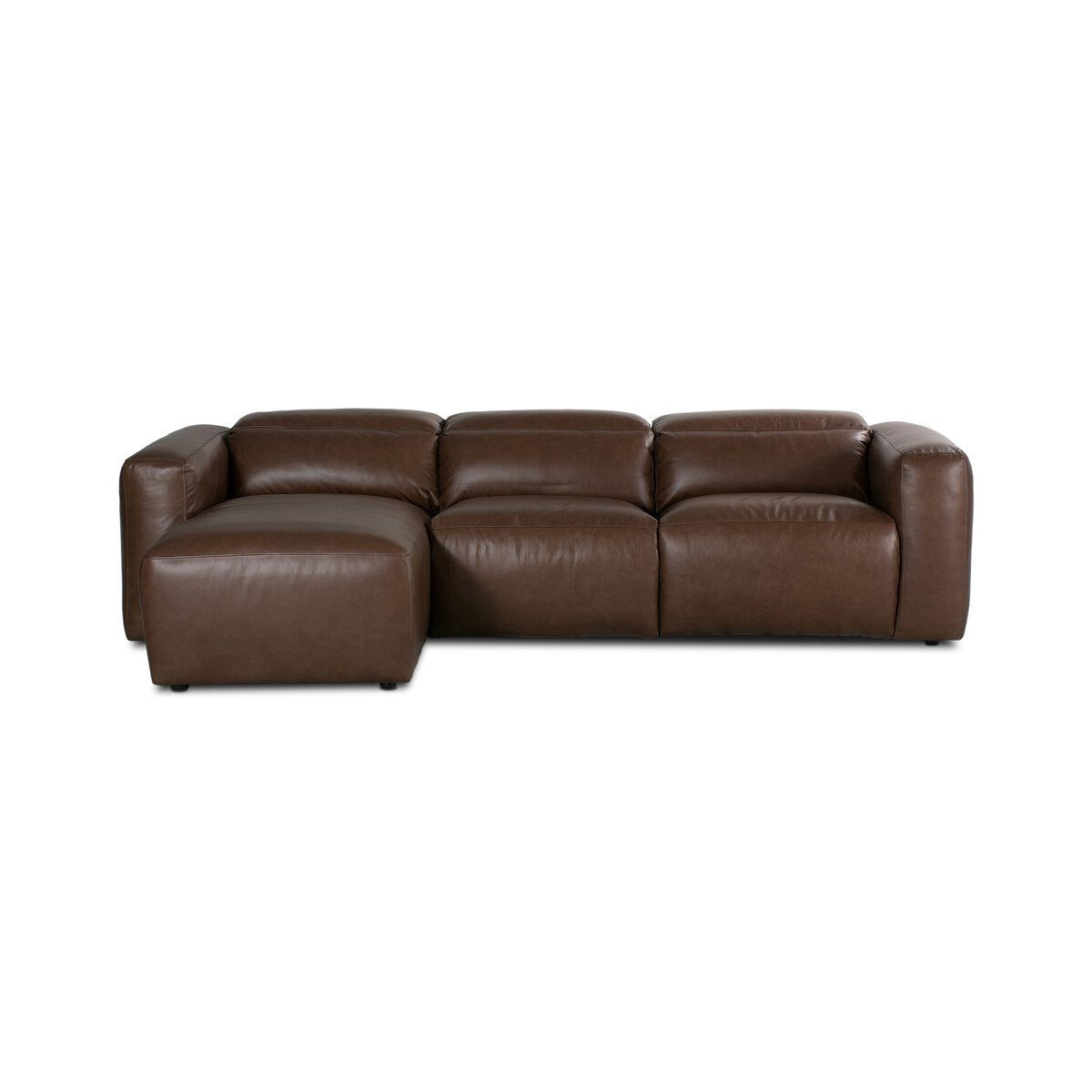 Killian 121" 3 Piece Power Recliner Top Grain Leather LAF Sectional - Sonoma Coco