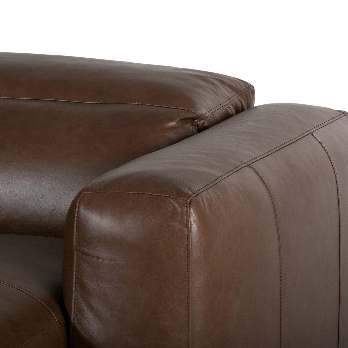 Killian 121" 3 Piece Power Recliner Top Grain Leather RAF Sectional - Sonoma Coco