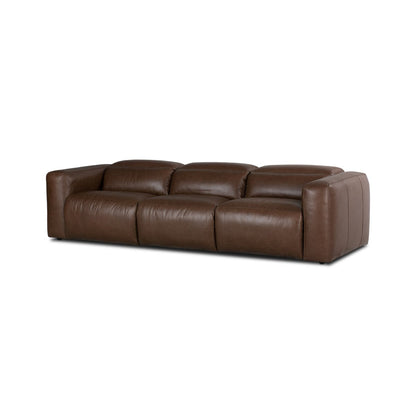 Riley 3 Cushion Top Grain Leather Power Reclining Sofa - Sonoma Coco