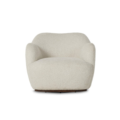 Aurelia 35" Swivel Chair - Parawood + Ivory