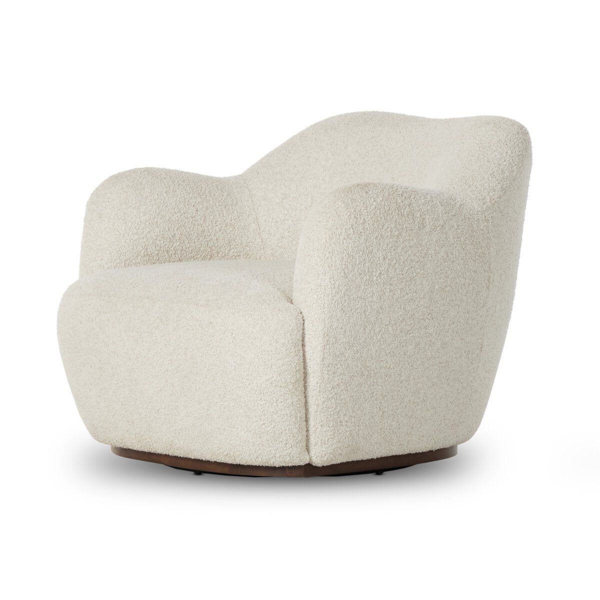 Aurelia 35" Swivel Chair - Parawood + Ivory