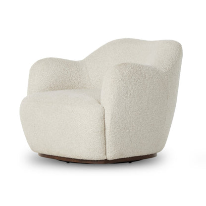 Aurelia 35" Swivel Chair - Parawood + Ivory