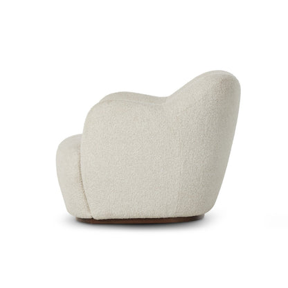 Aurelia 35" Swivel Chair - Parawood + Ivory