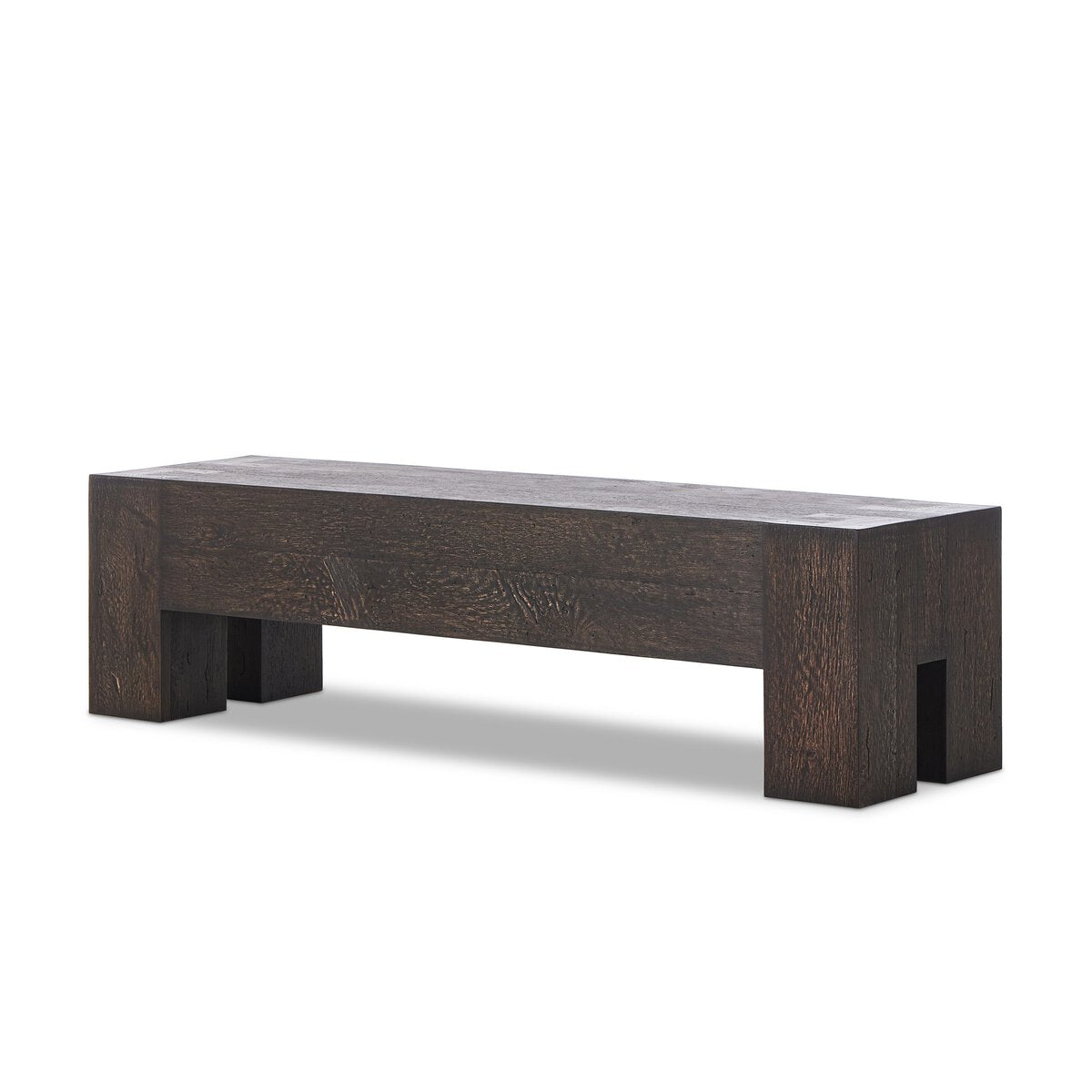 Abaso 70" Accent Bench - Ebony Rustic Wormwood Oak
