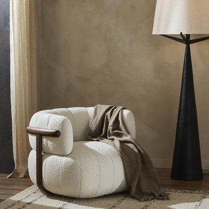 Dorthy 37" Upholstered Swivel Chair - Altro Snow