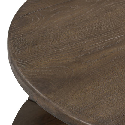 Zinnia 26" Round End Table - Grey Reclaimed French Oak