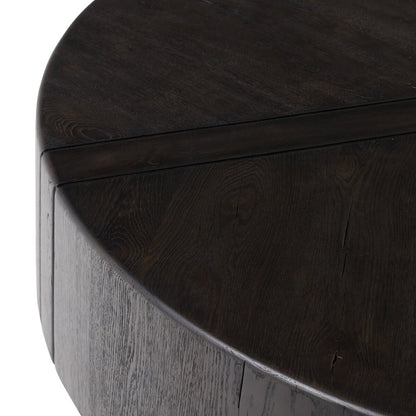 Samara 55" Round Coffee Table - Dark Espresso Reclaimed French Oak