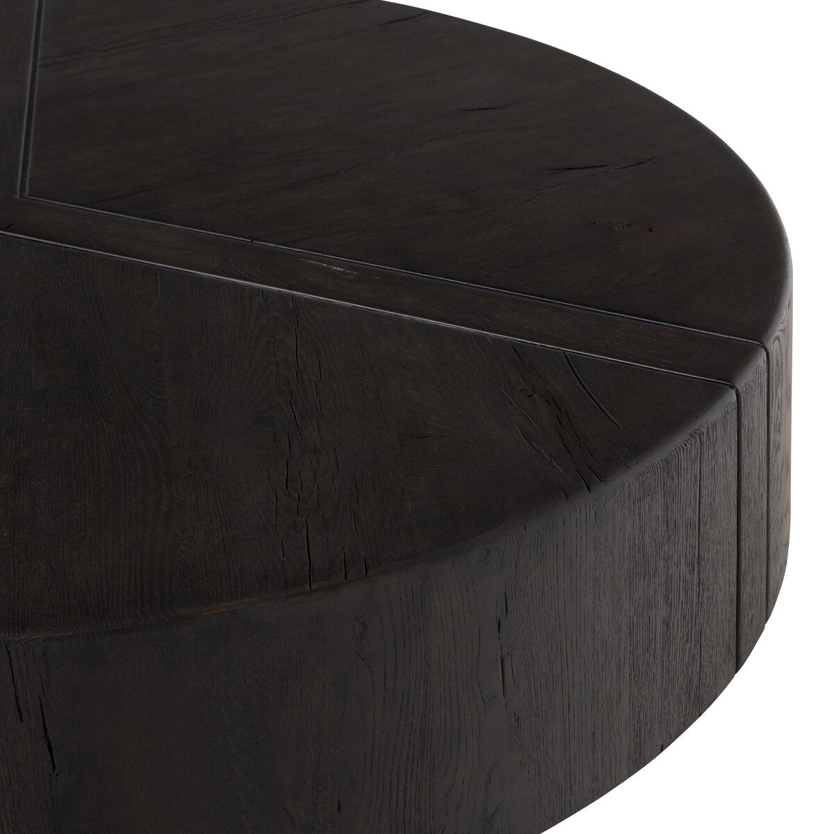 Samara 55" Round Coffee Table - Dark Espresso Reclaimed French Oak