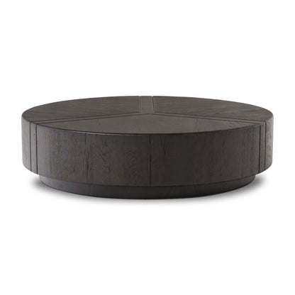 Samara 55" Round Coffee Table - Dark Espresso Reclaimed French Oak