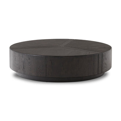 Samara 55" Round Coffee Table - Dark Espresso Reclaimed French Oak