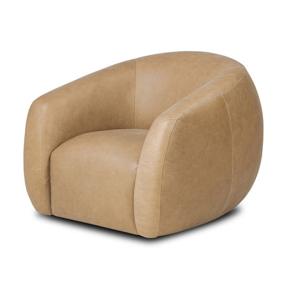 Isabella 39" Top Grain Leather Swivel Chair - Palermo Drift