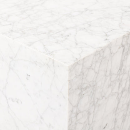Hanson 20" Square End Table - White Carrara Marble