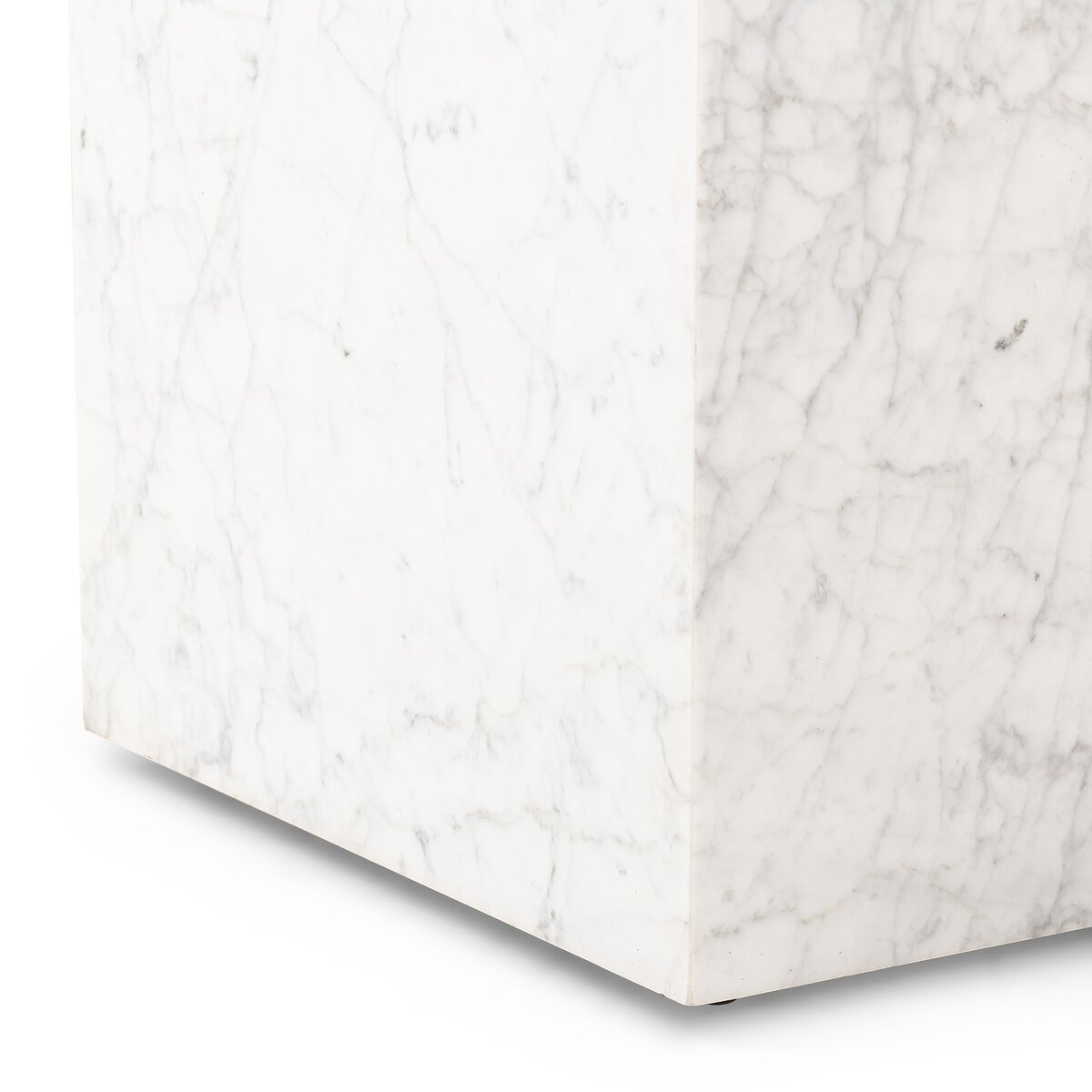 Hanson 20" Square End Table - White Carrara Marble
