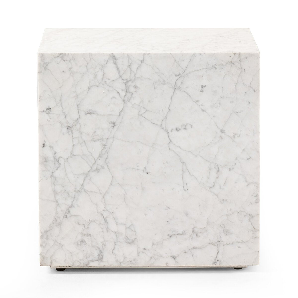 Hanson 20" Square End Table - White Carrara Marble
