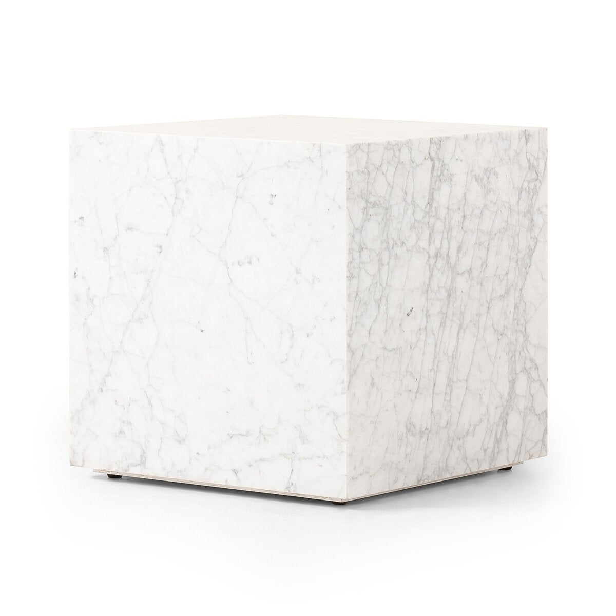 Hanson 20" Square End Table - White Carrara Marble